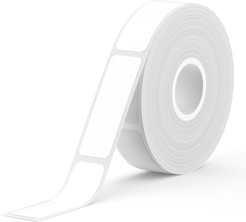 SUPVAN KATASYMBOL wasserfeste Gestanzte Etiketten, 12 x 40 mm, 170/Rolle | Geeignet für E10/E11/E12 Etikettendrucker selbstklebend, Schwarz auf Weiß, für Haushalt, Büro und Schule