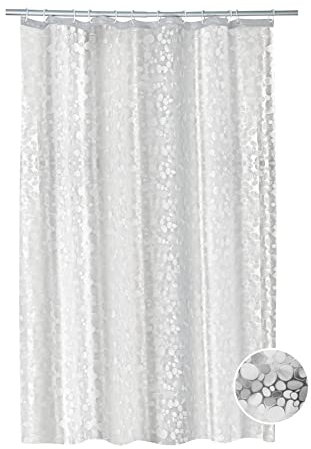 RIDDER Duschvorhang Folie Stone incl. Ringe Semitransparent 180x200 cm