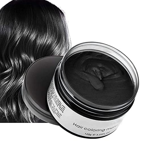 AISONBOO Haar-Wachs, temporäres weißes Haarfarbe, Creme, 120 g, Haar-Pomaden, Frisurenwachs für Männer und Frauen, waschbar, temporär, Party, Cosplay (schwarz)