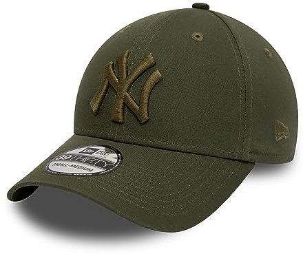 New Era New York Yankees MLB League Essential Tonal Olive 39Thirty Stretch Cap - XS-S