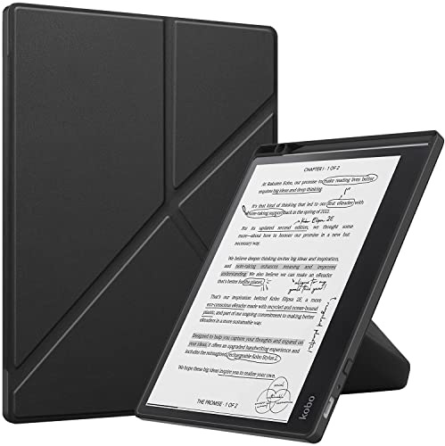 ZTAOOPOU Stötsäkert fodral för Kobo Elipsa 2E 10.3 fodral - Kobo Elipsa 2E 10.3 e-bokläsare fodral med fällbart stativ skydd (svart)