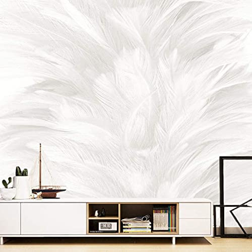 Papel Pintado Pared 3D Papel Tapiz Pluma Blanca Minimalista Fotomurales 3D Tv Fondo Pared Moderno Dormitorio Murales
