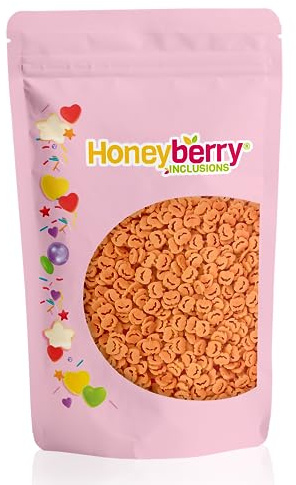 Halloween Kürbisse Streusel 200g - Natürliche Essbare Streusel Tortendeko - Halloween Streudeko, Zuckerstreusel Halloween Perfekt zum Verzieren von Kuchen, Muffins und Desserts - Hergestellt in der EU