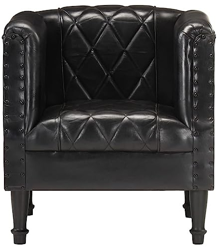 ZQQLVOO Wohnzimmer Lounge Sessel Küchenstühle Clubsessel Lounge Cocktailsessel Sessel Schwarz Echtes Ziegenleder Geeignet für Wohnzimmer Schlafzimmer Esszimmer