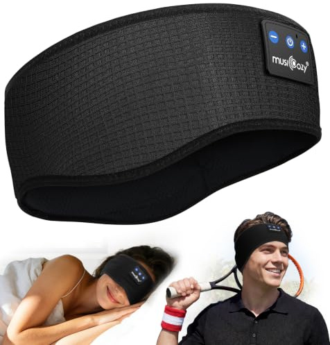 MUSICOZY Sleep Headphones Headband Cooling Headphones for Sleeping & Sport | Wireless Headband Earphones W/ Thin Speakers. Perfect For Yoga, Workout, Relax & Travel. Tech Gifts For Men, Women & Teens.
