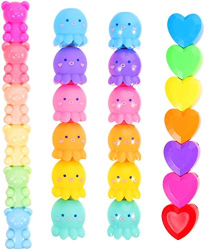 MAGICLULU 25 Stück Cartoon Textmarker Fluoreszierend Klein Bunt Langlebig Farbenfrohes Design Für Schule Büro Studenten