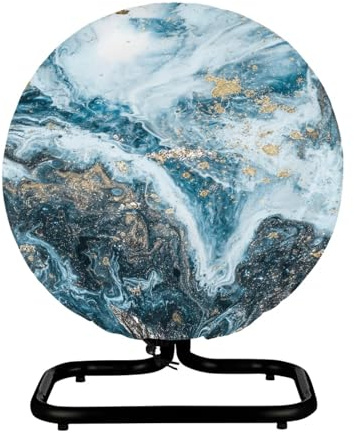 SCRAWLGOD Housse de ventilateur à imprimé marbre bleu pour ventilateur sur pied industriel de 45,7 à 50,8 cm, housse anti-poussière pour protection et décoration pour la maison, le bureau, le magasin,