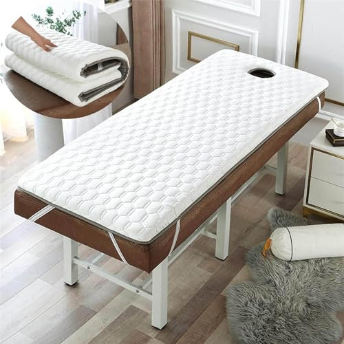 OAUKA Massageliege Bezug,Bezug Für Massageliege Mit Loch,Spa-Matratze mit Gummiband, Matratzenauflage aus Memory-Schaum,für Spa, Schönheits- und Gesichtssalon,C06,(S) 190x80x5cm