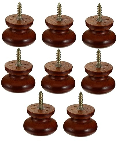 Homoyoyo 8PCS Self Tapping Door Knobs,Wooden Door Knob Round Dresser Pulls for Home Cabinet Drawer Wardrobe Handle Decorative