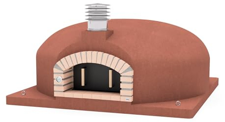 MOVELAR - Horno de Leña Exterior de Obra OLYMPUS MONS (Burdeos - 200 x 200 x 95 cm) - Horno tradicional aislado para cocción con leña, acabado de obra robusto - REF: M00564