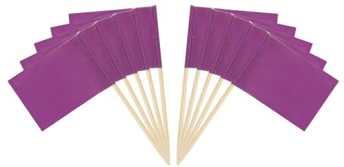PATIKIL Flag Toothpicks, 100 Pcs Colorful Cheese Markers Colored Toothpicks Labeling Marking Cake Toppers Cupcake Sandwiches Appetizers Cocktail Sticks, Purple