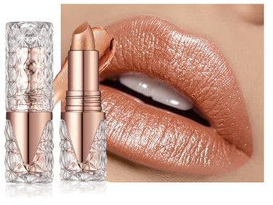 Glitter Lippenstift, Metallic Shimmer Lipgloss, Diamond Shiny Matte Lipstick, Long Lasting Waterproof Non-stick Cup Tinted Lip Balm, High Pigment Sparkly Silky Lip Tint Stain, Make-up für Frauen-05