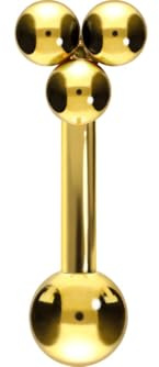 PIERCINGLINE Titan Banane mit Push Fit 3 KUGELN Piercing Ohr Nase Farb & Größenauswahl