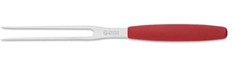Giesser Messer - Made in Germany - Wurstgabel, Klinge 13 cm, rutschfest, Fleischgabel spülmaschinenfest, rostfrei, stabil, perfekt zum servieren (Rot.)