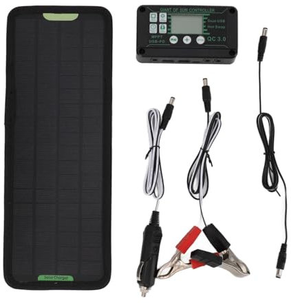 Solar Panel Charger for Car Plug-Play Back Strap Prevent Battery Loss