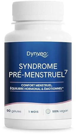 Complexe Syndrome Prémenstruel - 90 Gélules - Apaiser les inconforts liés aux SPM - 7 actifs naturels (plantes & vitamines) pour favoriser le bien-être avant les règles - Vegan - Dynveo