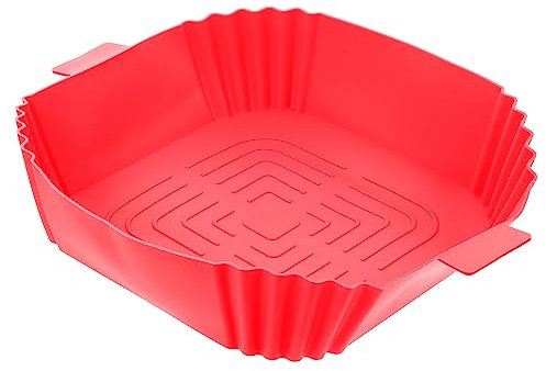 OFFSCH Silikon-Luftfritteusen-Einlage hitzebeständig wiederverwendbar Pad für Luftfritteusen-Schüssel Zubehör antihaftbeschichtet zum Kochen von Lebensmitteln