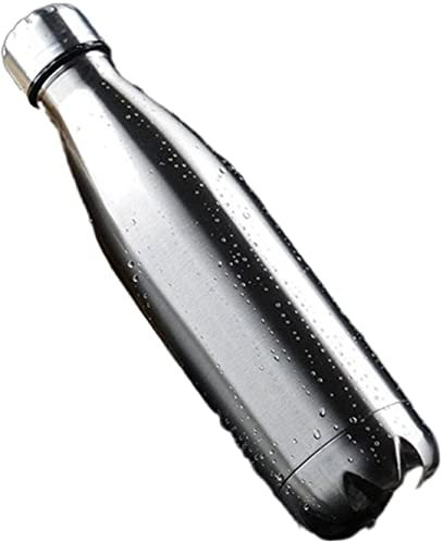 Botella de Agua Aislada Frasco de vacío de acero inoxidable Botella de agua aislada Deportes térmicos Chilly Cola Viajes Taza Thermo regalos Deportes y Viajes(Blue,Silver,500ML)