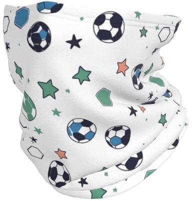 Winter-Halswärmer, elastisches Stirnband, verstellbar, minimalistischer Stern, Fußball, Schlauchschal für Damen und Herren, Unisex, Schwarz , Einheitsgröße