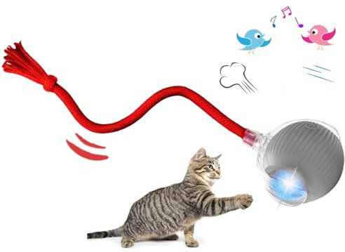 Eyezeeption Interaktives Hundespielzeug Ball Hundeball Elektrisch Hundespielzeug Kleine Hunde Magie Ball Hunde, Hundeball Katzenball Interaktiver Ball für Hunde Katzen mit USB Aufladbar. (Grau)