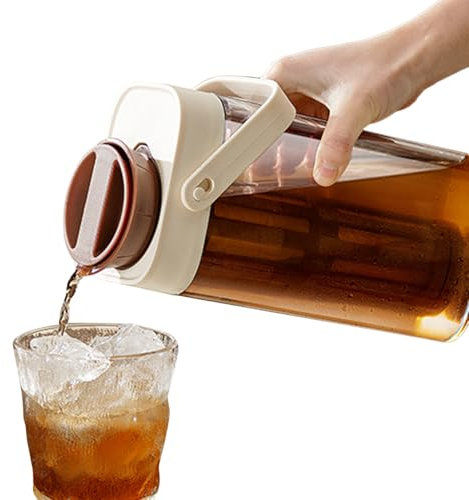 Carafe À Thé Glacé, Pichet à Jus, Contenant Distributeur Transparent D'une Capacité De Un Litre Avec Protection Anti-Fuites Pour Le Stockage De Boissons Liquides Telles Que Café Et Thé En Plein Air