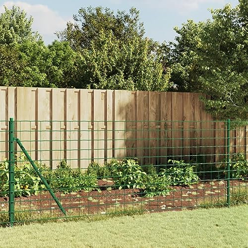 LAPOOH Maschendrahtzaun mit Bodenhülsen Grün 1,1x10 m, Volierendraht, Wühlmausgitter, Kaninchenzaun, Drahtzaun, Drahtgeflecht, Kaninchendraht, Geflügelzaun - 154130