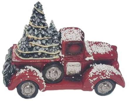 mophrati Roter LKW Weihnachtsbaum Dekoration, Haushalt, interessante Auto Modell Dekoration, interessante Tischdekoration, Tischfigur