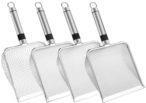 Cribador de Tierra | Criba de Tierra Portátil,Juego de 4 Piezas Cribador de Suelo Resistente con Mango para Compostaje Cuidado de Bonsáis Minería de Oro Búsqueda de