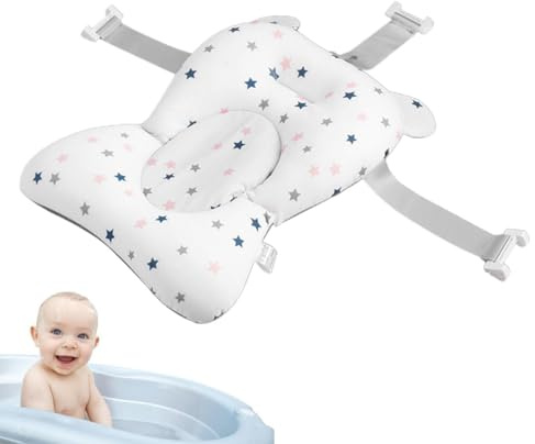 Baby Badekissen - Babywannen Einsatz, Badematte Mit Rutschfestem Badesitznetz, Babybadewanne Badesitz, Badewanneneinsatz Faltbare Für Neugeborene 0-12 Monate, Badewannenkissen Wanneneinsatz Sitz