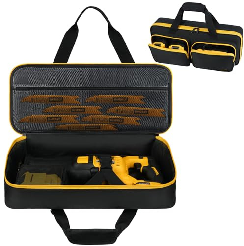 Carrying Case Compatible with DEWALT 20v/60v Saw DCS380B/DCS382B/DCS389B | Reciprocating saw case Compatible with Milwaukee M18 2821-20/2621-20/2722-20 and RYOBI PCL515B, Multiple Accessory Pockets