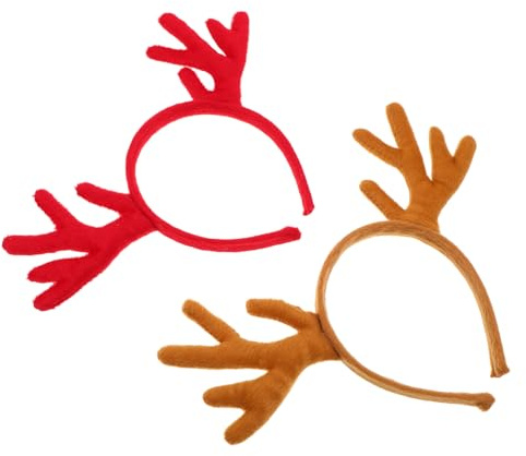 FOMIYES 2stücke Rentiergeweih Haarreif Set mit Hirschgeweih Haarclip für Weihnachts Party Kostüm Accessoires für Mädchen und Erwachsene Festlicher Haarschmuck für Halloween