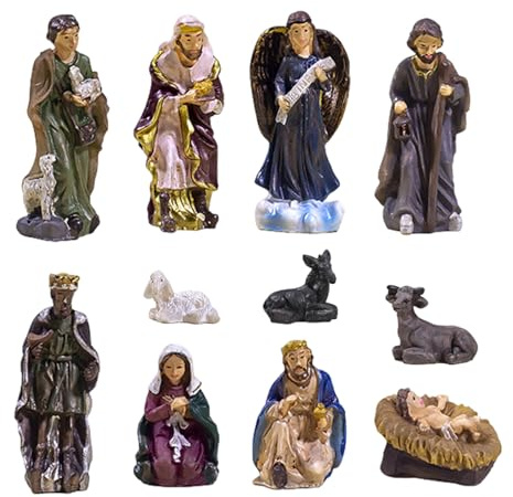 Generisch 11 Piezas de belén de Resina – Estatua de Jesús – Estatua de