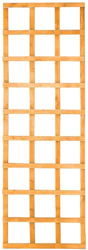 Square Lattice Fence Top Trellis Panel, Timber Climbing Plant Support, 1830mm x 600mm, Heavy Duty, Dip Treated for Outdoor Use