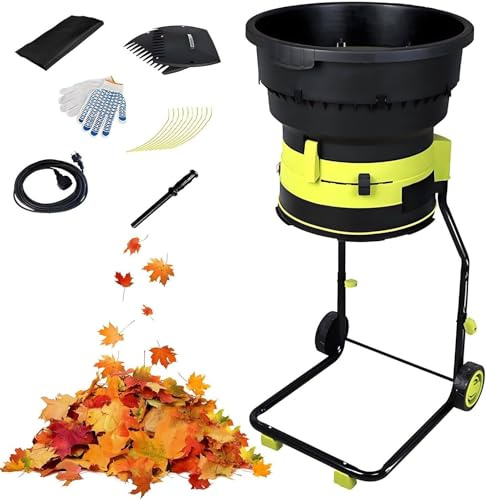 FJYAWEN Trituratore Elettrico per Foglie da 2500 W, Rapporto di Riduzione 17:1, 8000 Giri/Min, Tritura Fino a 55 Galloni al Minuto, per La Pulizia del Cortile E Il Compostaggio 20M