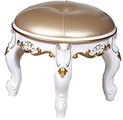 Elegante sgabello quadrato da toilette, impermeabile, imbottito, per tavolo da trucco e scarpiera, design barocco, alta capacità di carico 175 kg, accessorio perfetto per spogliatoio