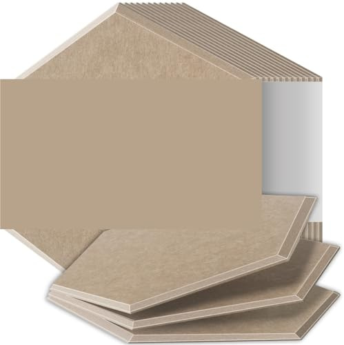 Panneaux Acoustiques Hexagonaux Panneaux insonorisants haute densité résistants aux flammes absorbant le bruit éliminant les échos(03 Dark Camel,12 Pcs,1.2cm Medium Density)