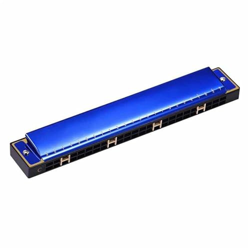 Mundharmonika Anfänger Tremolo 24-Loch Tonart C Blues Harp Mundharmonika Für Anfänger-Kit(Blue)