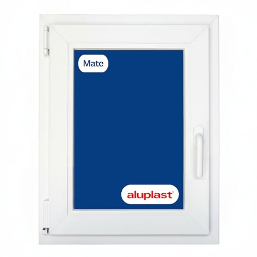 Winwindo - Ventana PVC Reforzada | 500x600 | Oscilobatiente Izquierda | Cristal Climalit Mate | Perfil Aluplast | Blanca | No amarillea, Ruido <45db, Aislamiento Térmico | Entrega 24/48h