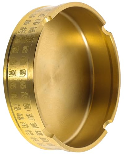 TEHAUX Posacenere da Tavolo in Ottone Massiccio Semplice e Vintage Resistente e Decorativo per Soggiorno e Ufficio