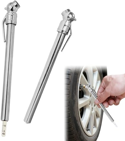2 Pcs Portable Tire Pressure Gauge Stainless Steel Tire Gauge Tire | Air Pressure Pencil Car Tyre Pressure Gauge UK Pen Tyre Pressure Gauges with Pocket Clip for Tire Pressure Measuring Tool