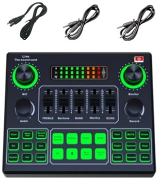 V9SJ - Cambiador de voz y afinación de 12 escenas y efectos electrónicos, multiuso para transmisión de voz