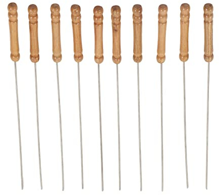 10 Spiedini di Kabob, Acciaio Inossidabile da 11,8 pollici Riutilizzabili per Barbecue Bastoncini per Barbecue Spiedini in Metallo per Shish Kebab Pollo Gamberetti e Verdure