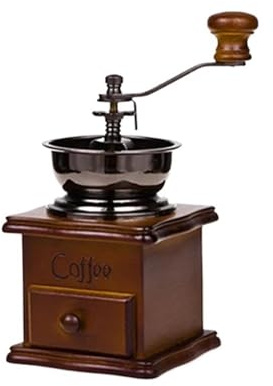 Moulin à café manuel vintage en bois de style classique pour un usage domestique (Color1)