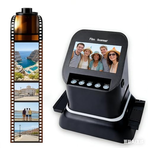 Digital Film Scanner Convert 35mm 135 127 126 Negatives Slides to JPEG 22MP High Res Converter with 4.3 LCD