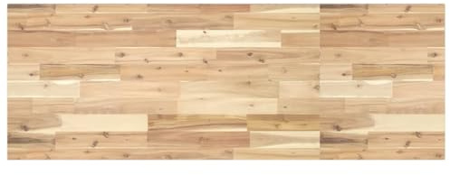PUGYNBK Piano di lavoro in legno di acacia massiccio non trattato, 140 x 50 x 2 cm, piano di lavoro in legno massiccio per cucina, bagno e banco da lavoro, facile da pulire, con superficie liscia