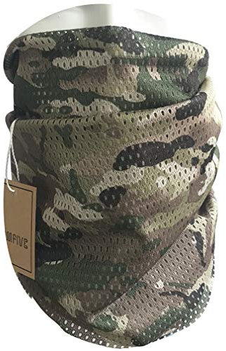 QMFIVE Sciarpa tattica a camuffamento, uomini e donne Uomo e donna multifunzione a forma di arricciamento a forma di capo (MC)