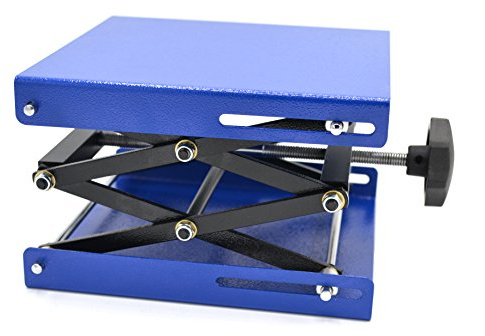 EISCO Scissor Jack Laboratory Stand with 7.75 in x 7.75 in Plate, Fully Extended Height 12 in