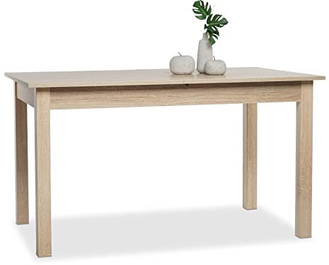 möbelando Esszimmertisch Holztisch Küchentisch Auszugstisch Tisch Esstisch Crawley III Sonoma-Eiche