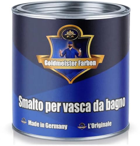 Goldmeister Farben Vernis pour baignoire 2 composants - Revêtement céramique émaillée acrylique porcelaine acier carrelage plastique GFK (1 L, autre couleur RAL