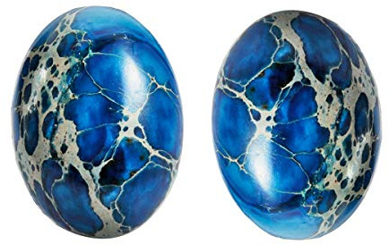 Nupuyai 2 Stk. Cabochon Edelsteine flache Steine für Schmuckherstellung DIY | Meeressediment Jaspis, Heilstein Cabochon Schmucksteine für Schmuckherstellung, Haarschmuck, Makramee Bastelperlen